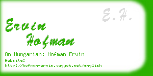 ervin hofman business card